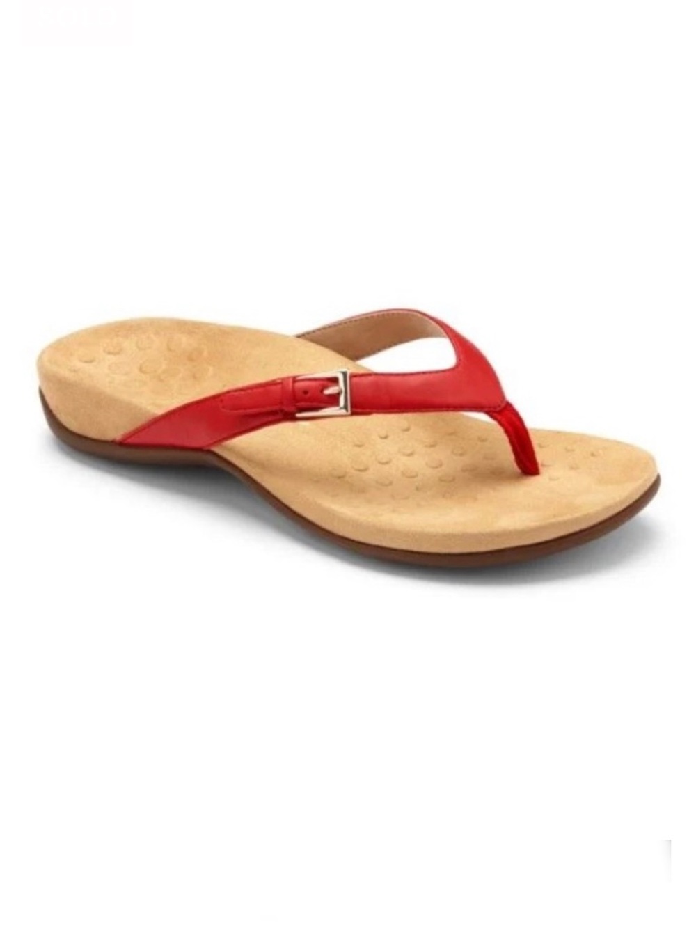 Vionic Red Kelby Leather Thong Flip Flop Sandals Size 9